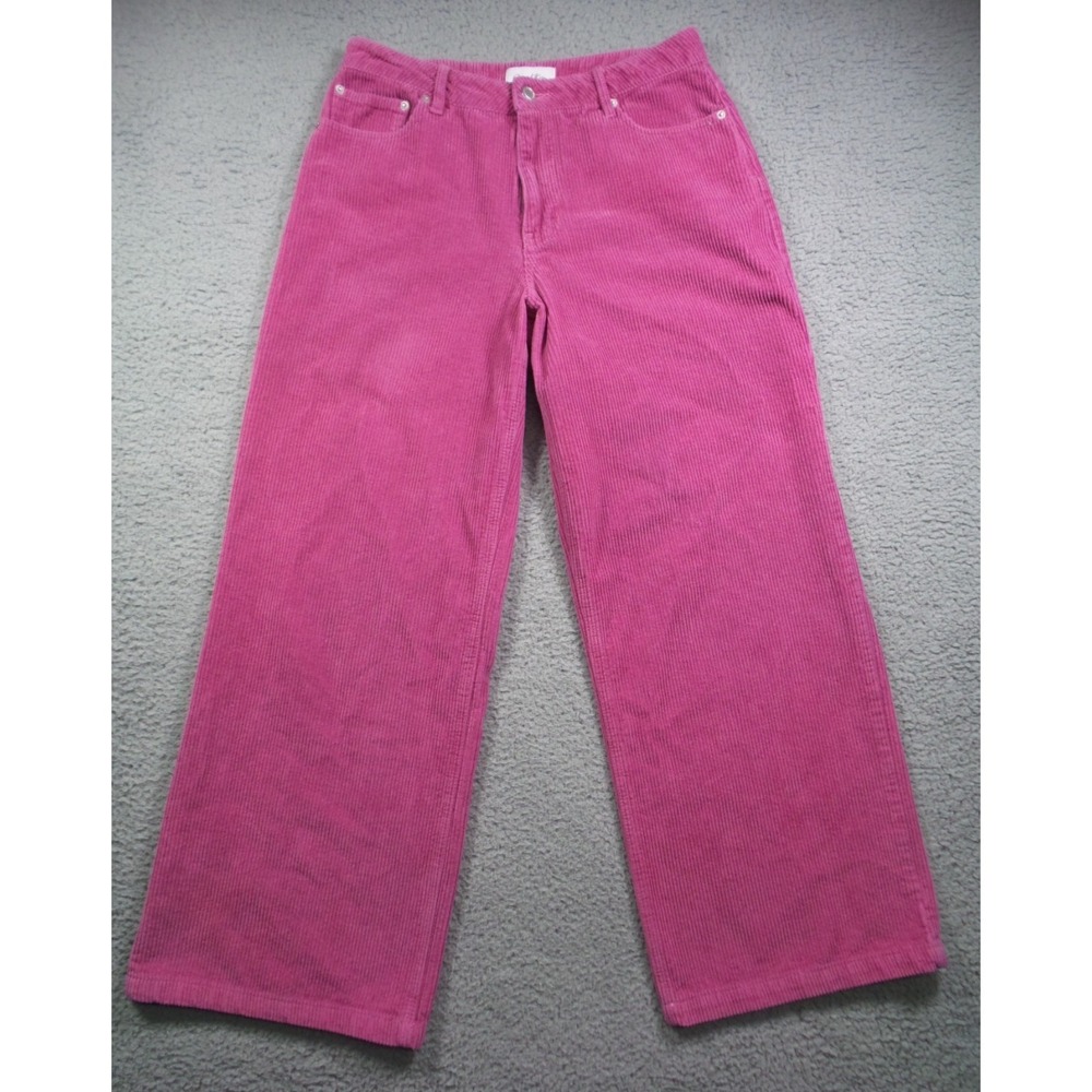 Angel Kiss Pants Womens Size 9 / 29 Pink Corduroy Wide Leg Relax Y2K 90's‎